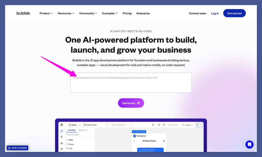 bubble homepage